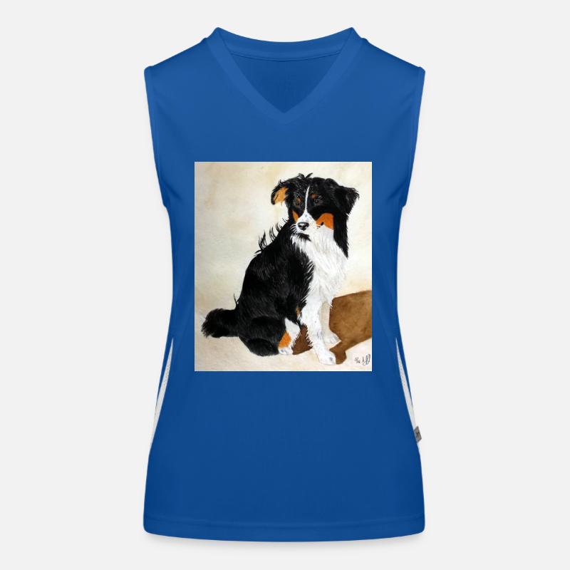 Sitzender Aussie Nanouk Funktionelles Kontrast-Tank Top für Frauen