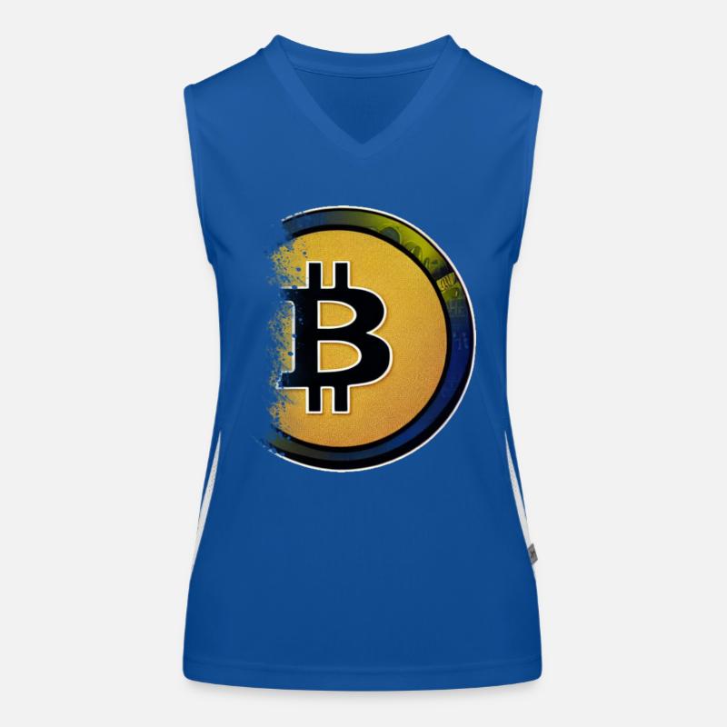 Bitcoin Crypto Currency Nouvelle vie virtuelle 2 Débardeur respirant contrasté Femme