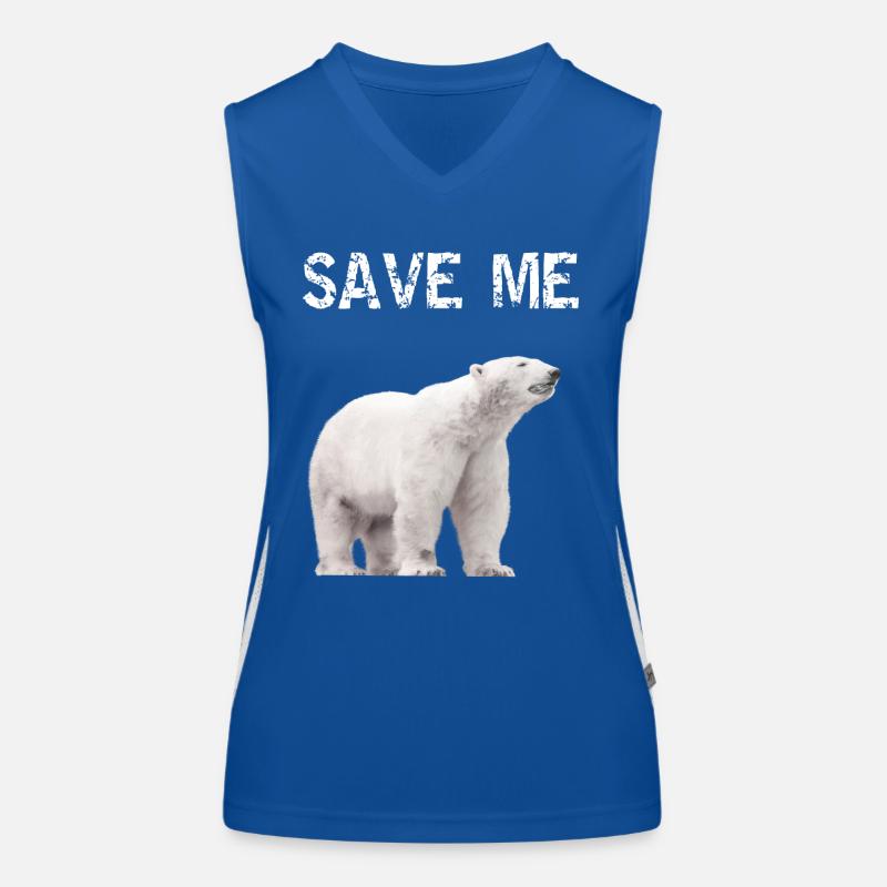 Save me Polar Bear Climate Protest Climate Change Rescue Women's Functional Contrast Tank Top