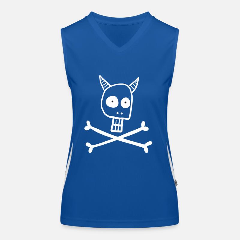 Skull with devil horns Women's Functional Contrast Tank Top