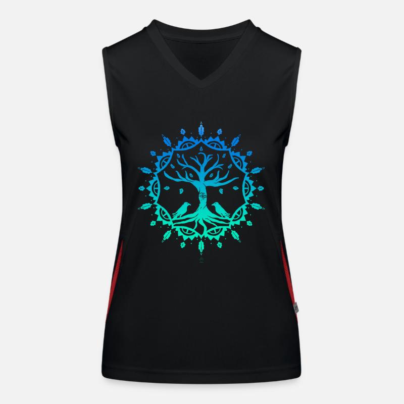 Mandala Tree - Coloré Débardeur respirant contrasté Femme
