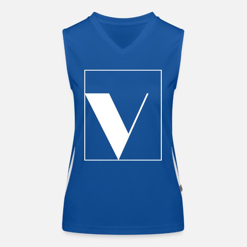 Buchstaben-Alphabet v Funktionelles Kontrast-Tank Top für Frauen