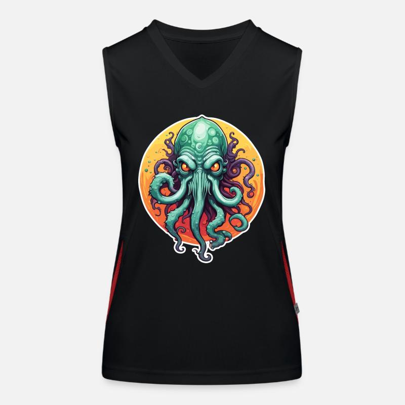 Cthulhu / Demon / Fantasy / Horror / Tentacle Women's Functional Contrast Tank Top