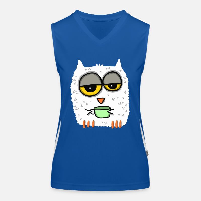 müde Eule Funktionelles Kontrast-Tank Top für Frauen