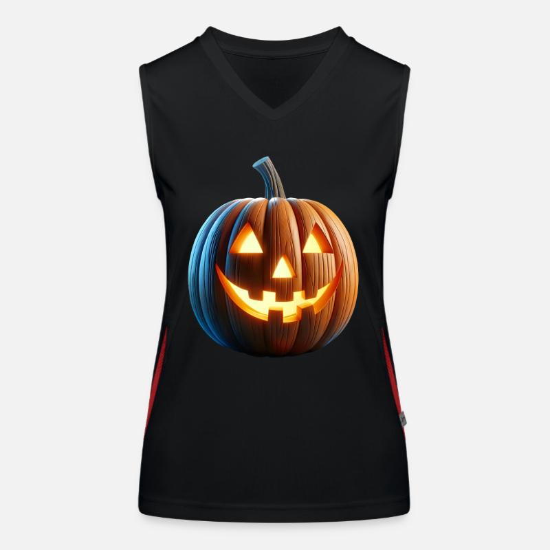 Jack o Lantern Pumpkin Women's Functional Contrast Tank Top