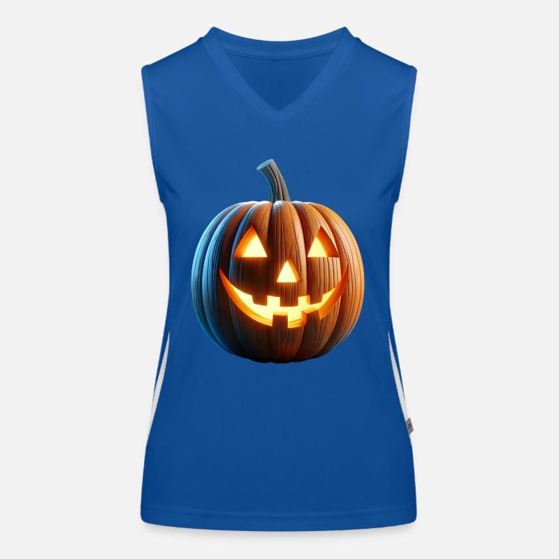 Jack o Lantern Pumpkin Women's Functional Contrast Tank Top