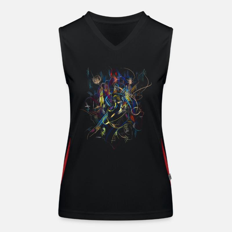 abstract Women's Functional Contrast Tank Top