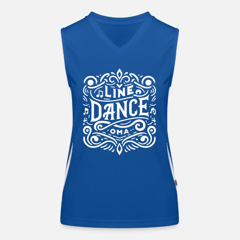 Line Dance Oma Großmutter tanzt Funktionelles Kontrast-Tank Top für Frauen