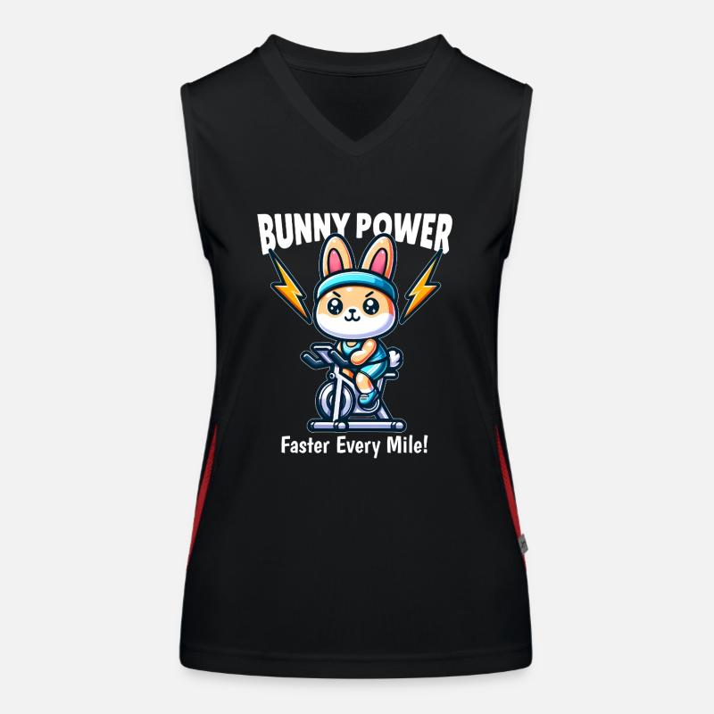 Rabbit spin bike Women's Functional Contrast Tank Top