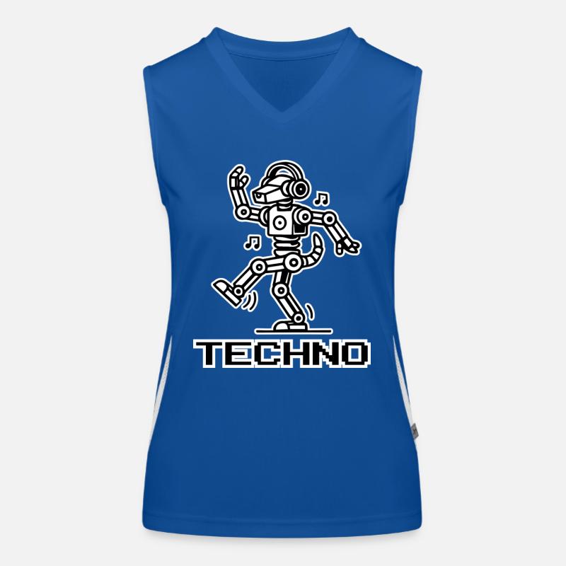 Chien robot dansant - Techno Rave Design Débardeur respirant contrasté Femme