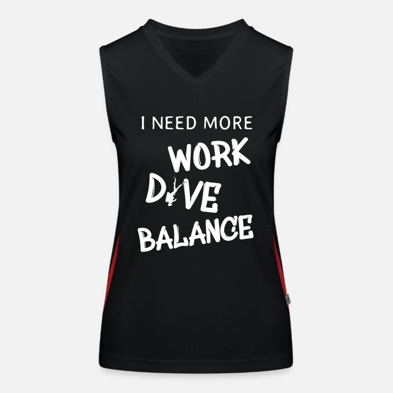i need more dive work balance Funktionelles Kontrast-Tank Top für Frauen