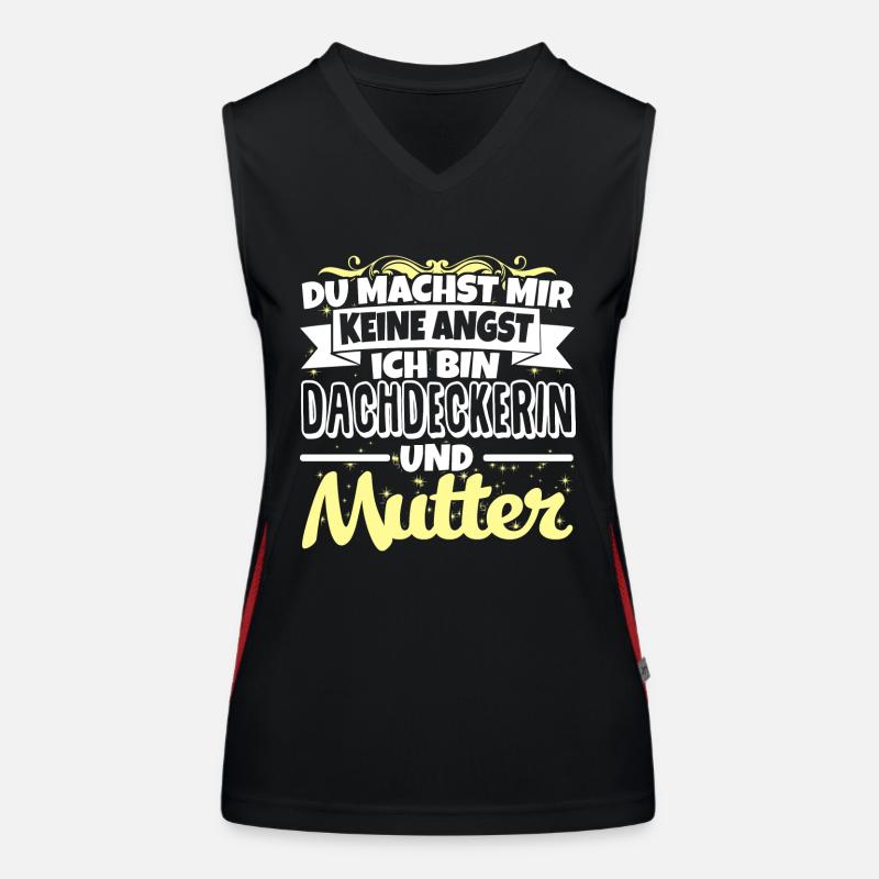 DACHDECKERIN und Mutter Funktionelles Kontrast-Tank Top für Frauen