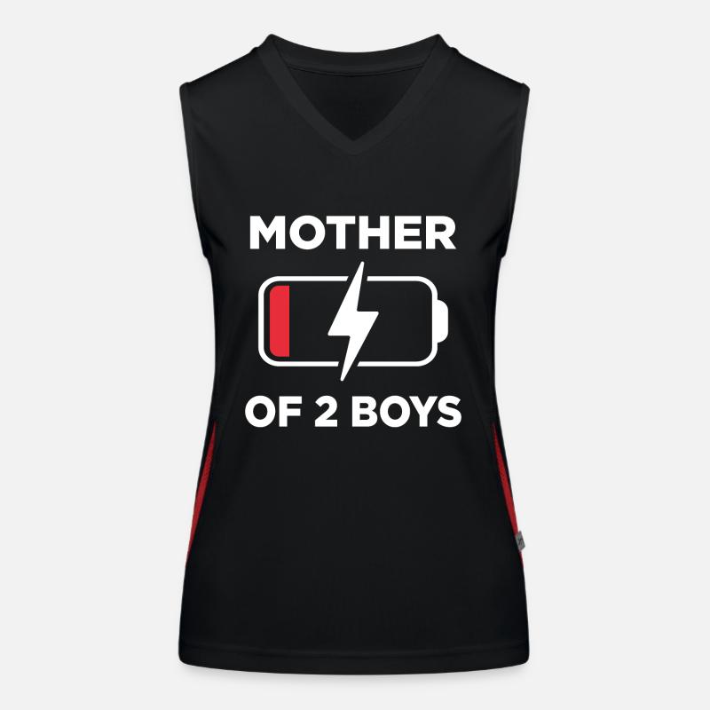 Mutter von 2 Jungen Funktionelles Kontrast-Tank Top für Frauen