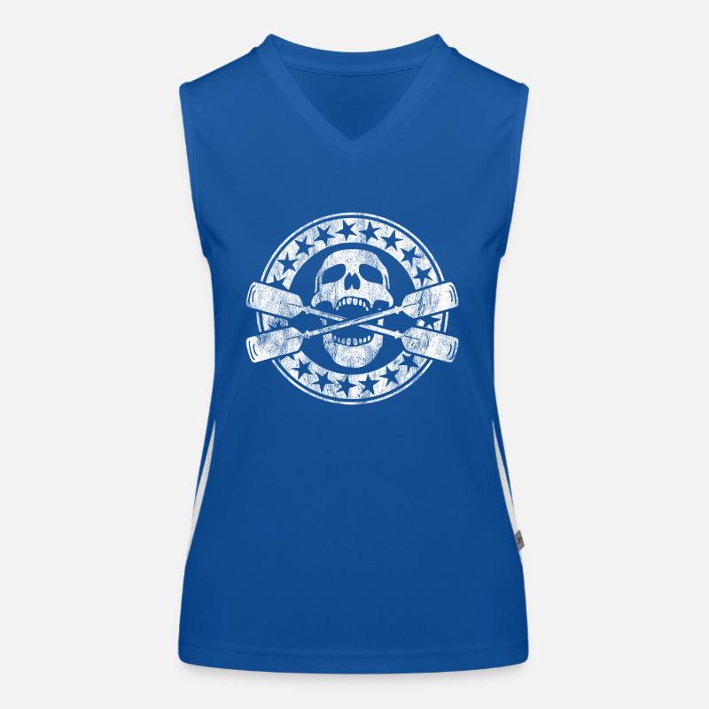 Rowing Oarsman Skull Canoe Women's Functional Contrast Tank Top