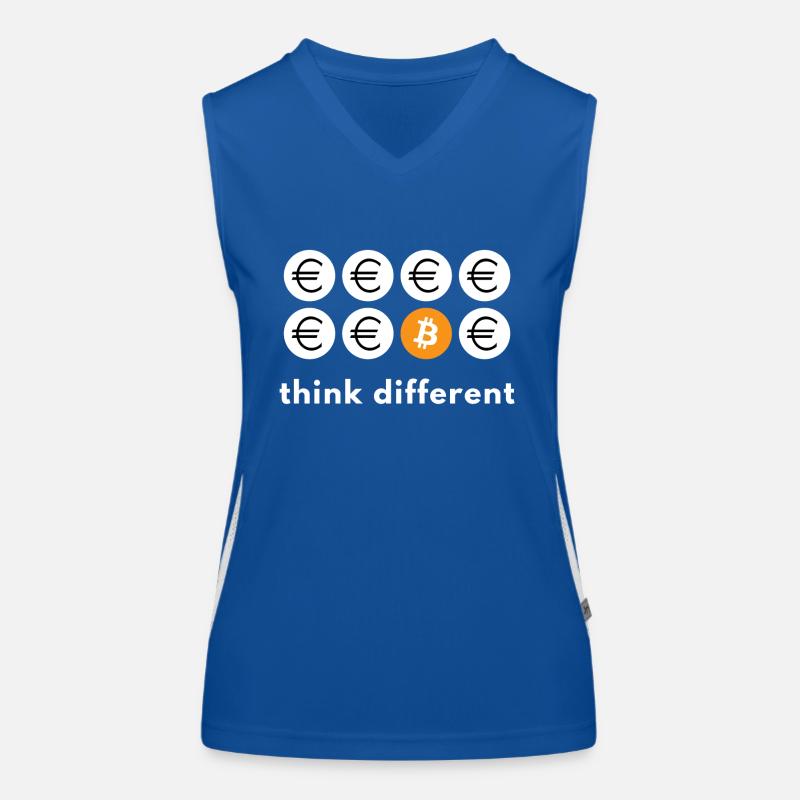 Think different Bitcoin Funktionelles Kontrast-Tank Top für Frauen