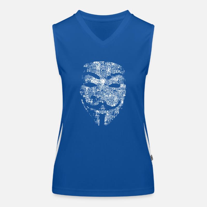 Anonymus Hacker Maske Funktionelles Kontrast-Tank Top für Frauen