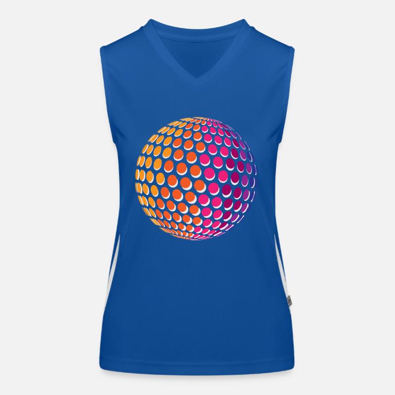 Dotted Rainbow Sphere Funktionelles Kontrast-Tank Top für Frauen