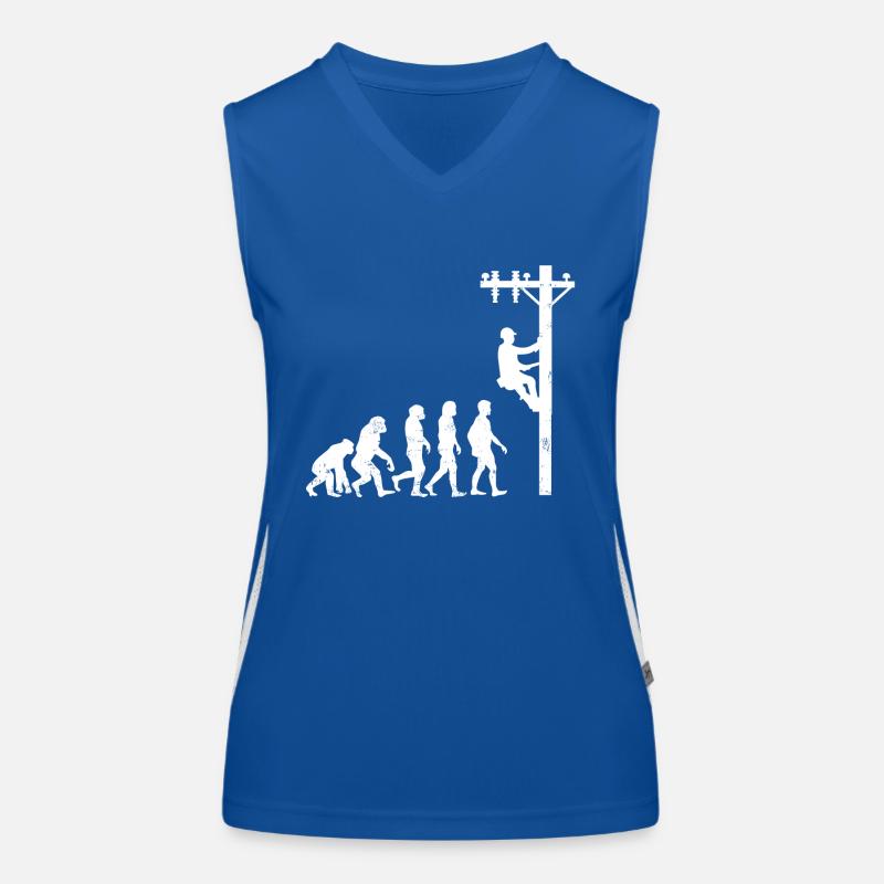 Elektriker evolution streckenarbeiter hochspannung Funktionelles Kontrast-Tank Top für Frauen