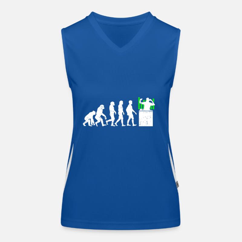 Dj evolution development music turntable Women's Functional Contrast Tank Top