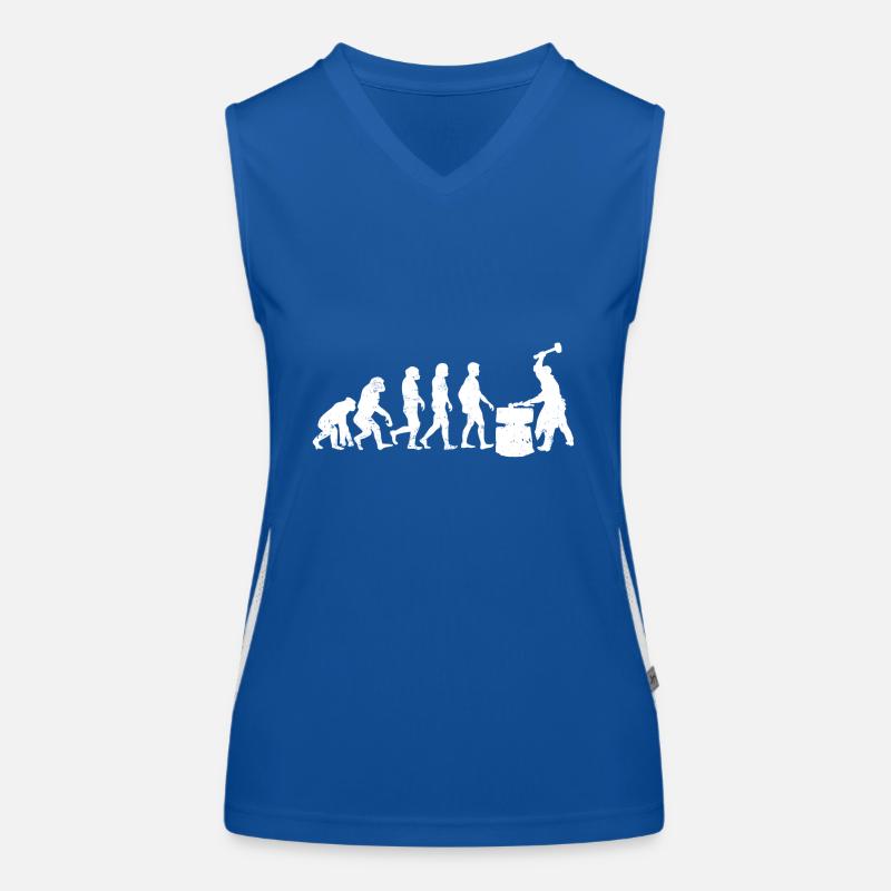 Schmied evolution geschenk schmiedekunst hammer Funktionelles Kontrast-Tank Top für Frauen