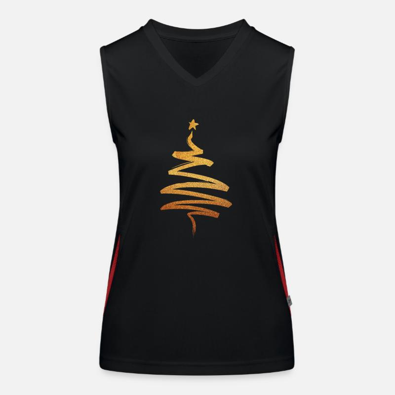 Arbre de Noël - Cadeau cadeau d’or Débardeur respirant contrasté Femme
