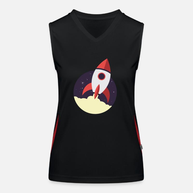 Rocket launch, rocket, space Women's Functional Contrast Tank Top