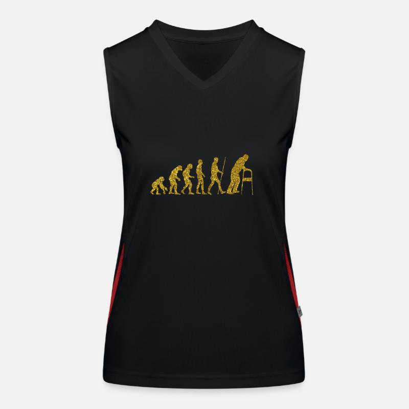 Evolution Old Man Golden Glitter Effect Women's Functional Contrast Tank Top