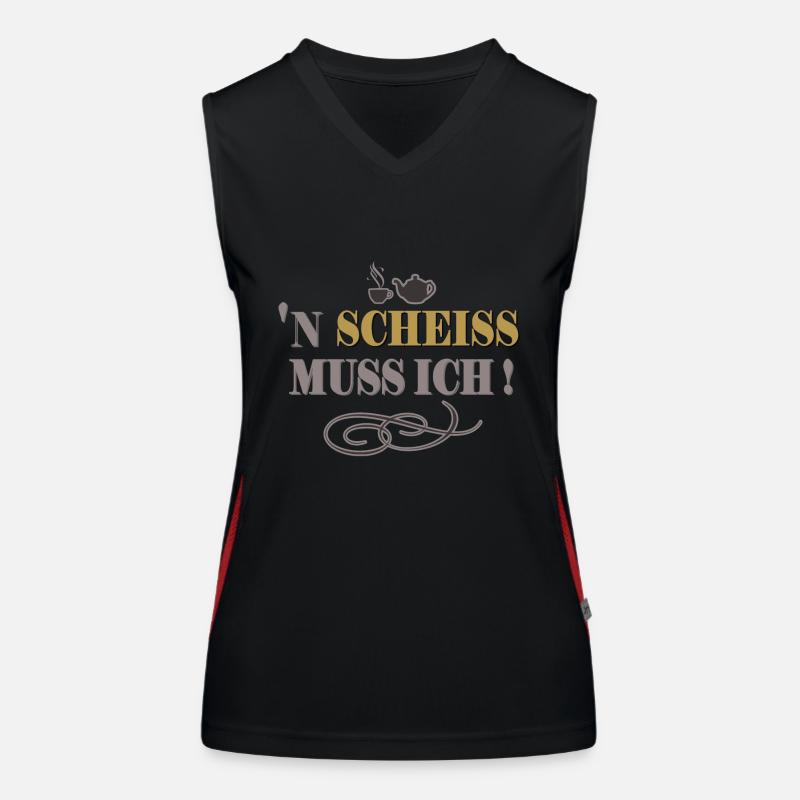 Einen Scheiss muss ich Lustiger Spruch Humor Funktionelles Kontrast-Tank Top für Frauen