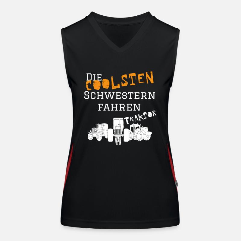 Die coolsten Schwester Traktor Funktionelles Kontrast-Tank Top für Frauen