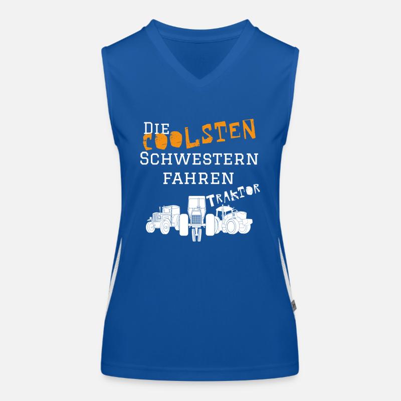 Die coolsten Schwester Traktor Funktionelles Kontrast-Tank Top für Frauen