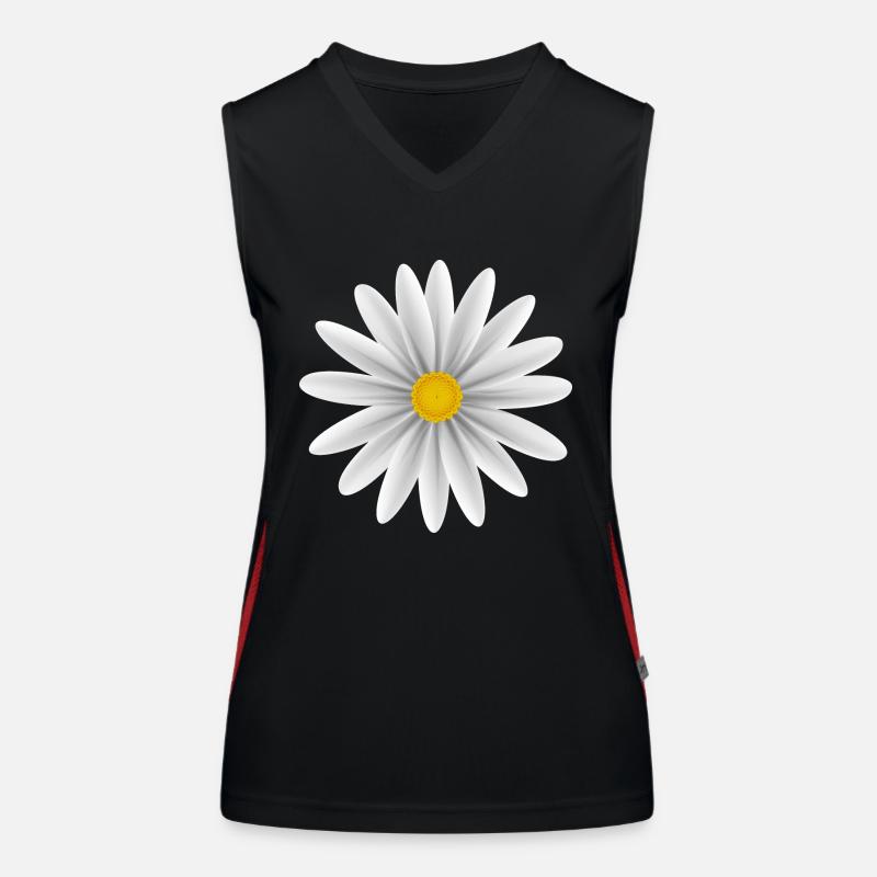 Daisy blanc vers le bas Débardeur respirant contrasté Femme