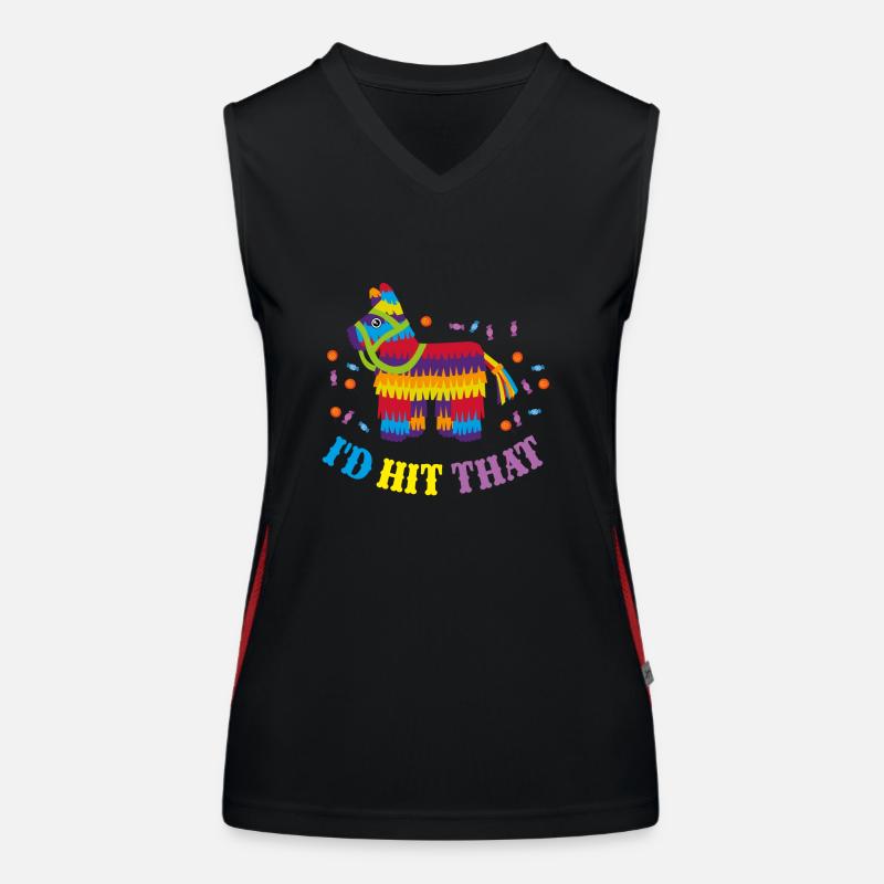 I'd Hit That Pinata Cinco de Mayo Geschenkidee Funktionelles Kontrast-Tank Top für Frauen