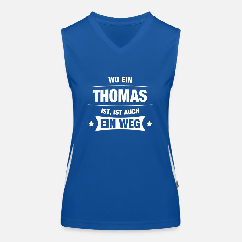 THOMAS Spruch Geschenkidee Geburtstag Witzig Cool Funktionelles Kontrast-Tank Top für Frauen