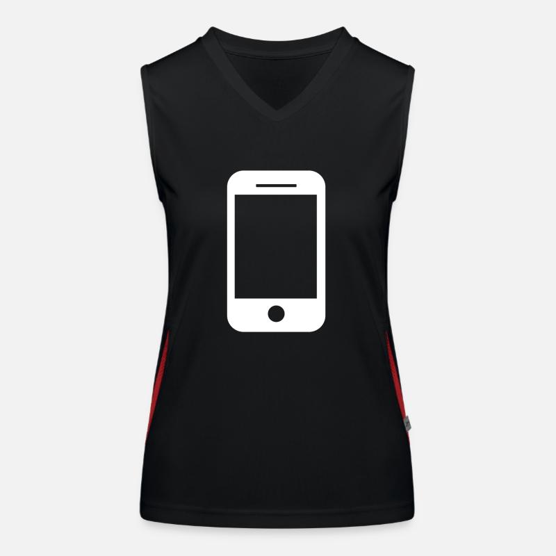 Mobile phone icon gift idea - Women's Functional Contrast Tank Top - black/red