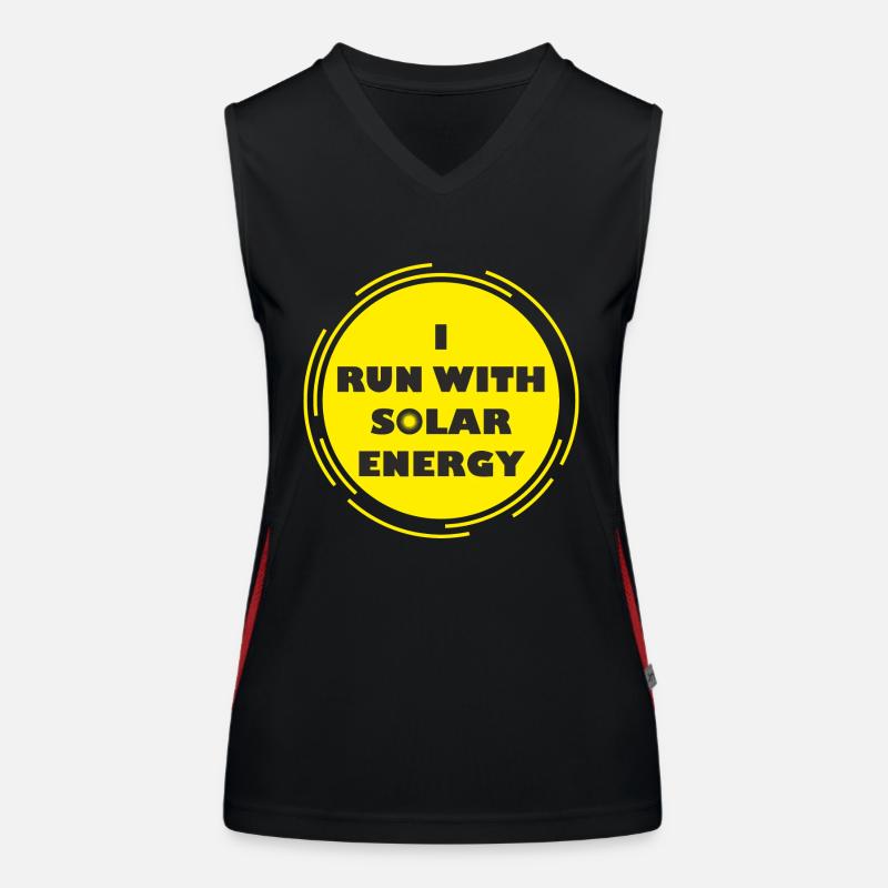 funny run with solar energy design Women's Functional Contrast Tank Top