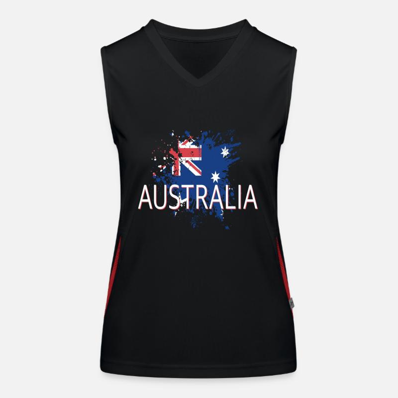 Australia - Women's Functional Contrast Tank Top - black/red