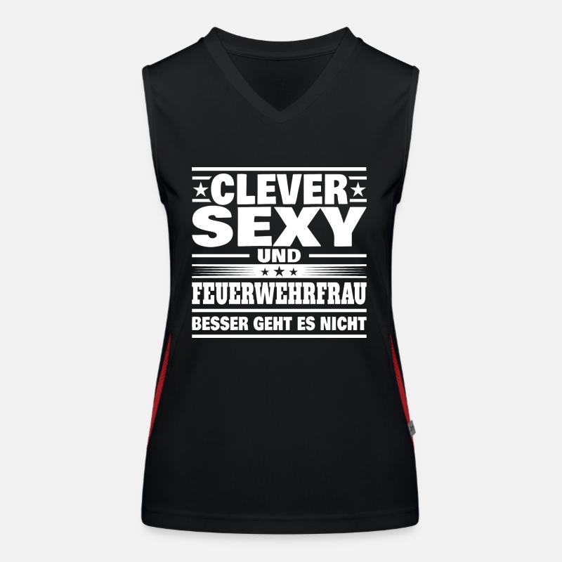 Clever Feuerwehrfrau Funktionelles Kontrast-Tank Top für Frauen
