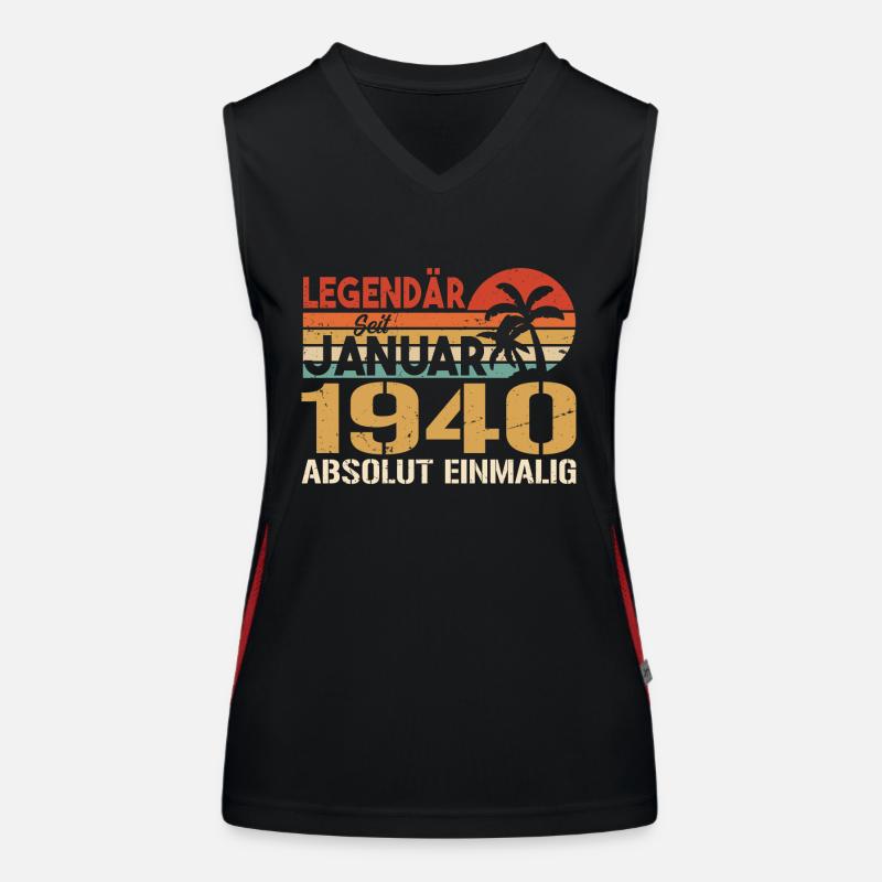 Geburtstagsgeschenk geboren im Januar 1940 Funktionelles Kontrast-Tank Top für Frauen
