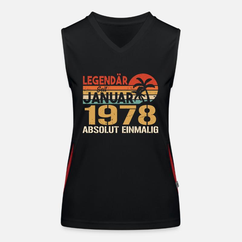 Geburtstagsgeschenk geboren im Januar 1978 Funktionelles Kontrast-Tank Top für Frauen
