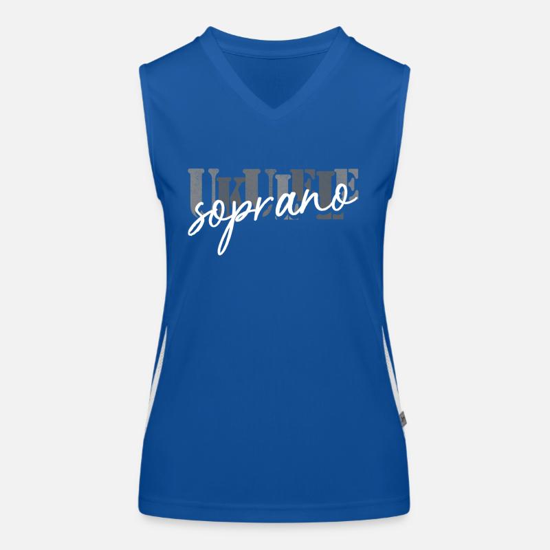 Soprano Ukulele Black White Women's Functional Contrast Tank Top