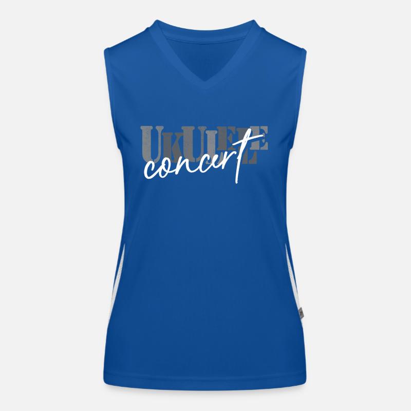Concert Ukulele Black White Women's Functional Contrast Tank Top