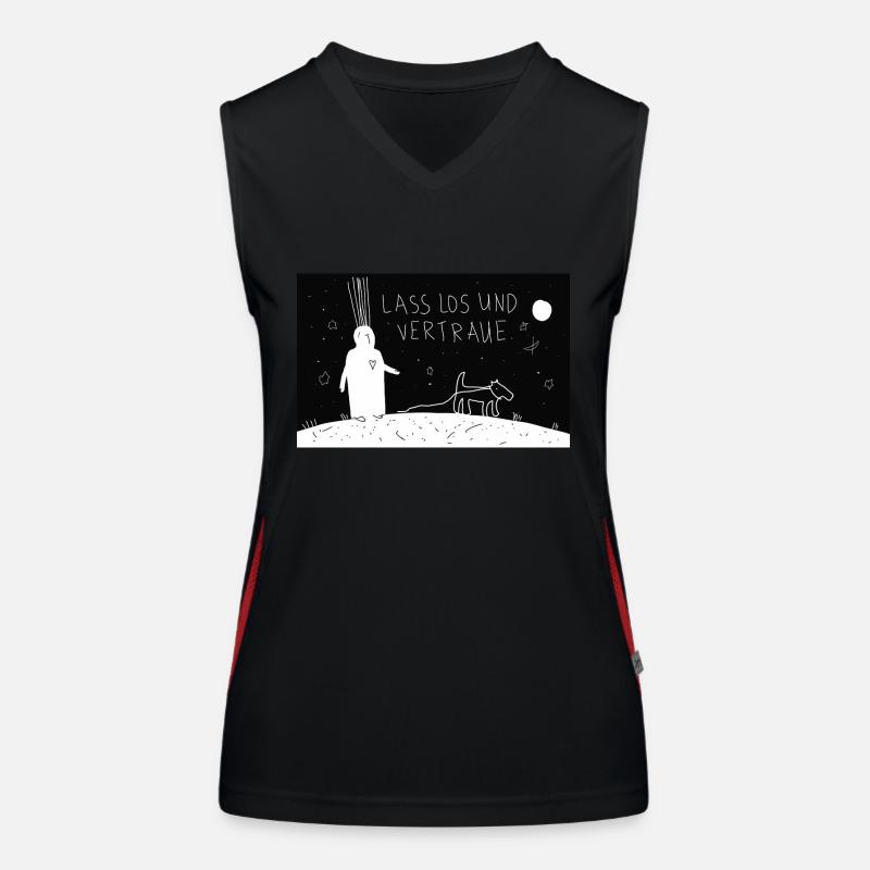 Lass los und vertraue. Funktionelles Kontrast-Tank Top für Frauen