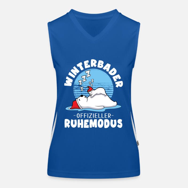 Eisbader Winterbaden Eiswasser Eisbär Winterruhe Funktionelles Kontrast-Tank Top für Frauen