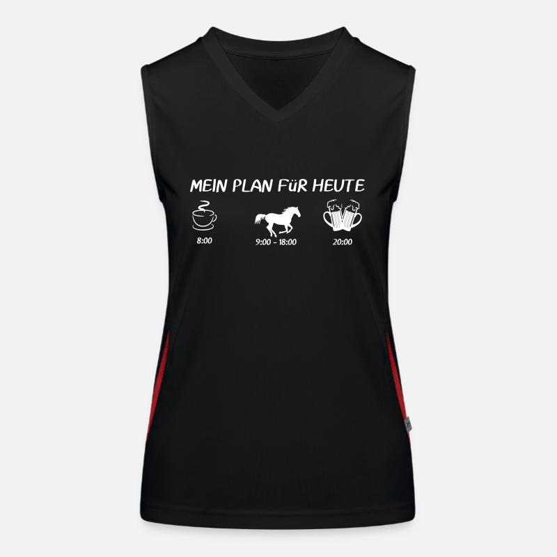 MEIN PLAN FüR HEUTE Pferd Funktionelles Kontrast-Tank Top für Frauen