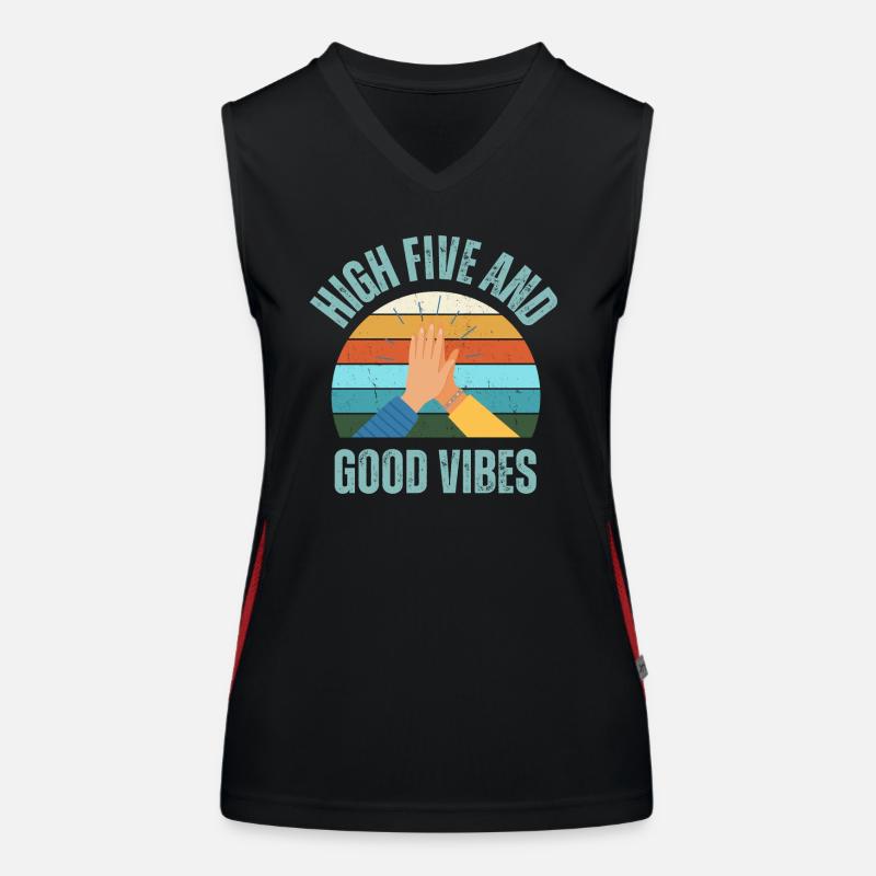 High Five and Good Vibes Women's Functional Contrast Tank Top
