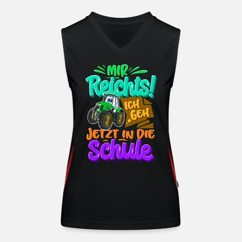 Traktor Kinder Einschulung Funktionelles Kontrast-Tank Top für Frauen