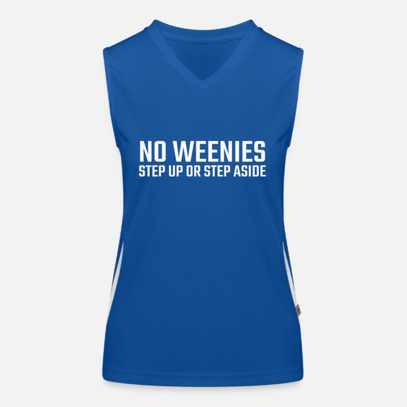Keine Weenies (hell) Funktionelles Kontrast-Tank Top für Frauen