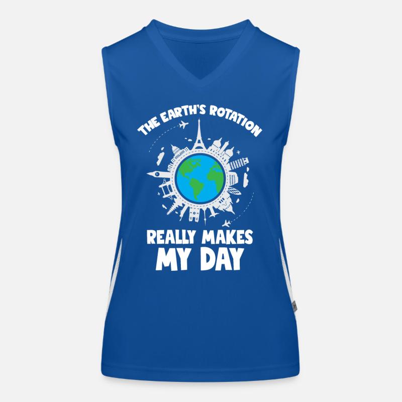 The Earth s rotation makes my day Funktionelles Kontrast-Tank Top für Frauen