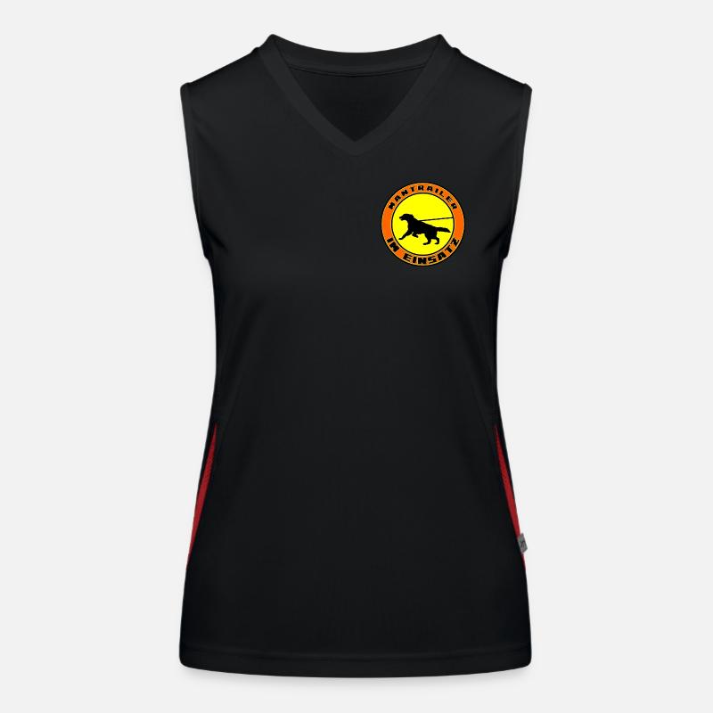 Mantrailer im Einsatz Setter Funktionelles Kontrast-Tank Top für Frauen