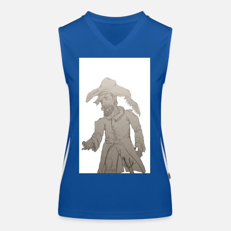 Gieriger Pirat (Graphit) Funktionelles Kontrast-Tank Top für Frauen